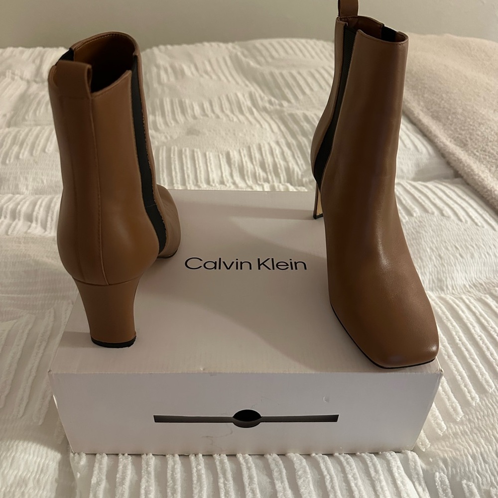 Calvin Klein Tan Heeled Boots